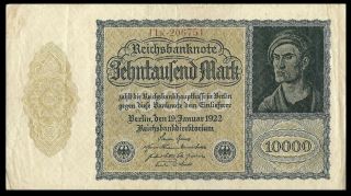 Germany P72,  10,  000 Mark,  Albrecht Dürer Famous " Ghoul Note " 1922 Large $20 Cv