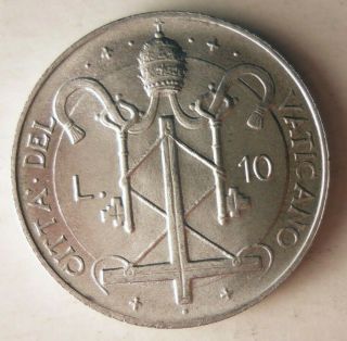 1967 Vatican City 10 Lire - Low Mintage - - Vatican Bin D