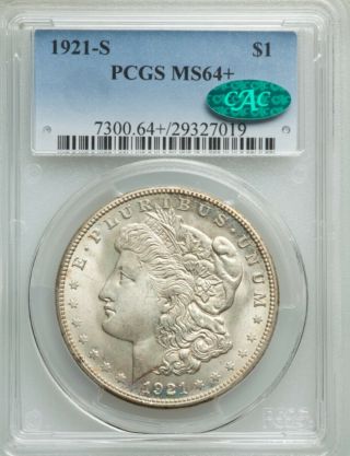 1921 - S Morgan Silver Dollar $1 Pcgs Ms 64,  Plus Cac