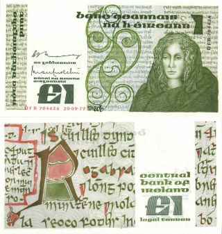 Ireland - 1 Pound 1977 P.  70a Aunc