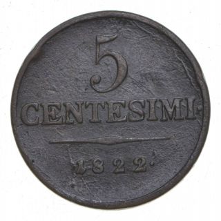 World Coin - 1822 Lombardy - Venetia 5 Centesimi - 8.  8 Grams 943