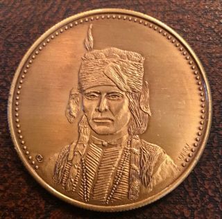Native American Indian Chief Lone Wolf Kiowa Tribe Coin Medal C
