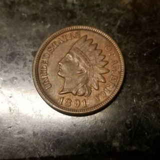 1891 Indian Head Penny Full Liberty 4 Diamonds