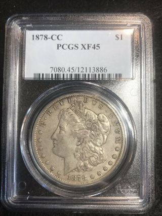 1878 - Cc 1$ Morgan Silver Dollar Pcgs Xf45 Carson City