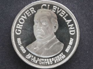 1970 Franklin Presidential Treasury Grover Cleveland Silver Medal D8417