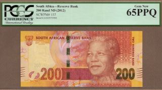 South Africa: 200 Rand Banknote,  (unc Pcgs65),  P - 137,  2012,