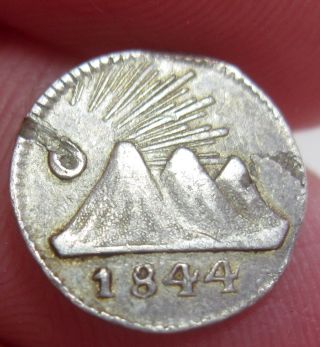 1844 - G (guatemala) 1/4 Real (silver) Central American Republic - - Scarce - - -