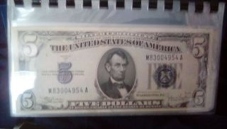 $5 1934 Five Dollar Silver Certificate M83004954 A UNC 6