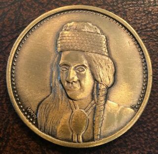 Native American Indian Chief Ninigret Narragansett Tribe Coin Medal C
