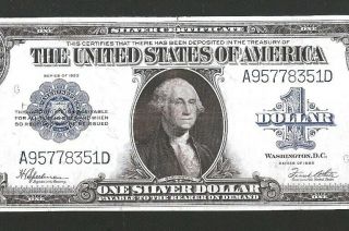 Absolutely Gorgeous Silver Certificate Horseblanket 1923 $1 Large Currency Note