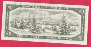 1954 Bank of Canada 20 Dollar Note - Beattie/ Coyne - Very Lightly Circulated 2