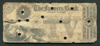 1855 $4 The Farmers Bank Of North Carolina Elizabeth City,  Nc Obsolete Note