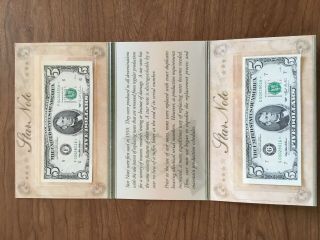 1995 Atlanta and 1993 Chicago $5.  00 Star Notes Matching Serial Numbers 5
