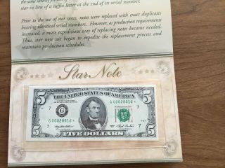 1995 Atlanta and 1993 Chicago $5.  00 Star Notes Matching Serial Numbers 7