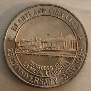 1985 Heartland Coin Club Bronze Medal; La Mesa Railroad Station (x1013)