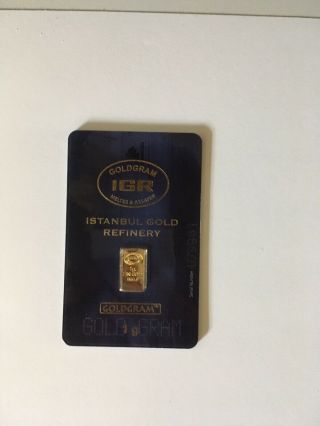 1 Gram Igr (istanbul Gold Refinery) Certificate 999.  9 Pure Gold
