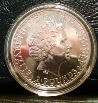 2001 Britannia 1oz Fine Silver £2 Two Pound Coin In Plastic Case