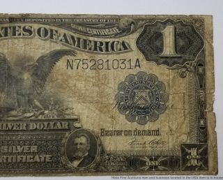 1899 United States Horse Blanket Silver Certificate $1 Currency Note 3