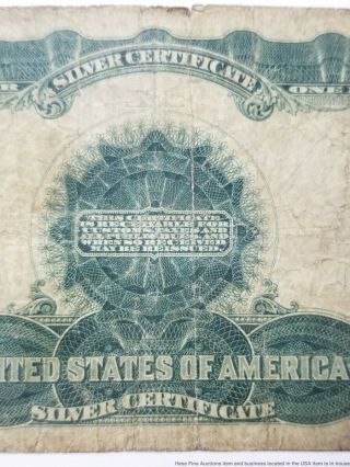 1899 United States Horse Blanket Silver Certificate $1 Currency Note 7