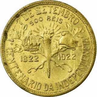 [ 676000] Coin,  Brazil,  500 Reis,  1922,  VF (30 - 35),  Aluminum - Bronze,  KM:521.  1 2