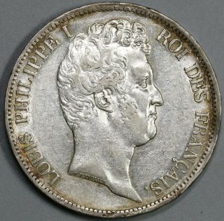 1831 - A France 5 Francs Au Louis Philippe I Paris Silver Coin (19080901r)