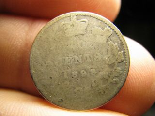 Canada 10 Cents 1898 Silver Coin Victoria
