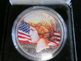 1922 Silver Peace Dollar - Colorized - Painted Both Sides