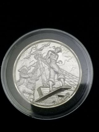 Privateer Series The Plank Ultra High Relief 2 Oz 999 Silver Round In Capsule