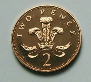 1986 Uk (british) Elizabeth Ii Coin - Two Pence 2p - Unc Lustre (from Set)