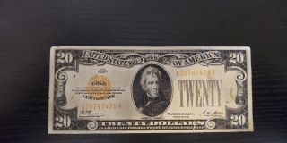 1928 $20 Dollar Gold Certificate Currency Note Paper Money