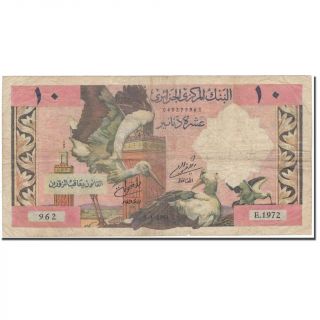 [ 594000] Banknote,  Algeria,  10 Dinars,  1964 - 01 - 01,  Km:123a,  F (12 - 15)