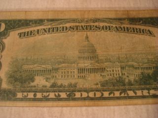 1928 FIFTY DOLLAR BILL,  LOW SERIAL NUMBER 8