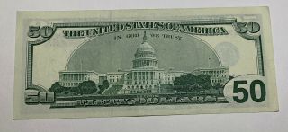1996 $50 Fifty Dollar Federal Reserve Note U S Currency 3