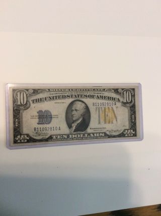 1934a $10 Silver Certificate Yellow Seal North Africa