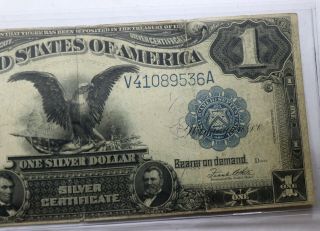 1899 Black Eagle One Dollar Silver Certificate FR 236 Speelman - White Horse Blank 3