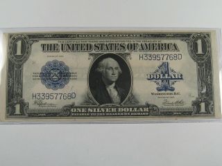 Unc 1923 Large $1 Silver Certificate Note.  Serial H33957768d.  31