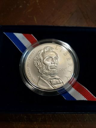 2009 - P Abraham Lincoln One Dollar $1 Box Silver Coin.  Proof