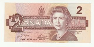 Canada 2 Dollars 1986 Aunc P94a Qeii @