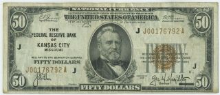 Fr.  1880 - J 1929 $50 Federal Reserve Note Kansas City