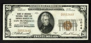 1929 $20 San Francisco National Currency Bank Note