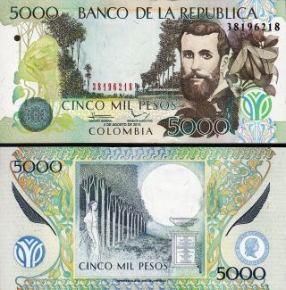Colombia 5000 Pesos 2014,  Unc,  P - 452