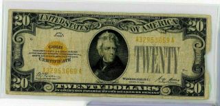 1928 - Twenty Dollar Gold Certificate Note - Rw538