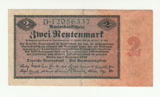 Germany 2 Rentenmark 1923 Circ.  P162 @