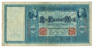 GERMANY REICHSBANKNOTE 100 MARK 1910 3