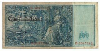 GERMANY REICHSBANKNOTE 100 MARK 1910 4