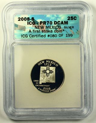 2008 - S Mexico First Strike Coin Proof Silver Quarter Pr70 Dcam