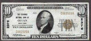 1929 $10.  00 Ty.  I Note,  Exchange Nb Of Olean,  Ny,  Vf