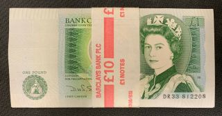 1981 - 1984 Bank Of England 10 £1 Pound Notes In Series Obw Crisp Unc
