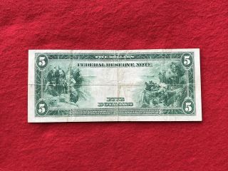 FR - 883a 1914 Series $5 Kansas City Federal Reserve Note Fine - Very Fine 2