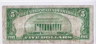 $5 1929 T1 Capitol National HARTFORD Connecticut CT Circulated Note. 2